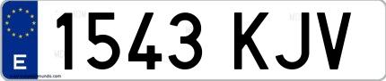 Ejemplo de matrícula española 1543 KJV