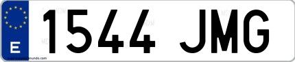 Ejemplo de matrícula española 1544 JMG