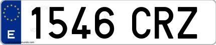 Ejemplo de matrícula española 1546 CRZ
