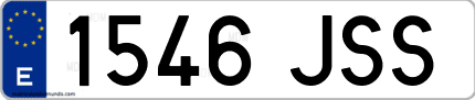 Ejemplo de matrícula de coche ordinaria 1546 JSS