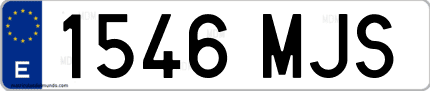 Ejemplo de matrícula de coche ordinaria 1546 MJS