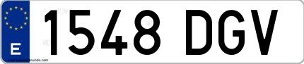 Ejemplo de matrícula española 1548 DGV