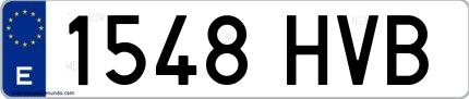 Ejemplo de matrícula española 1548 HVB