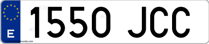 Ejemplo de matrícula de coche ordinaria 1550 JCC