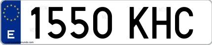Ejemplo de matrícula de coche ordinaria 1550 KHC