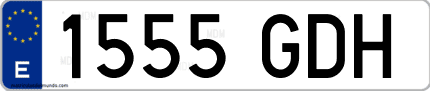Ejemplo de matrícula de coche ordinaria 1555 GDH