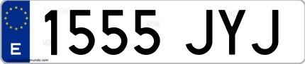 Ejemplo de matrícula española 1555 JYJ