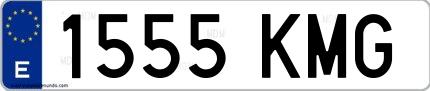 Ejemplo de matrícula española 1555 KMG