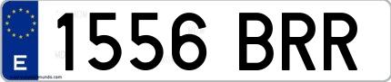 Ejemplo de matrícula española 1556 BRR