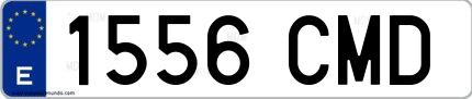 Ejemplo de matrícula española 1556 CMD