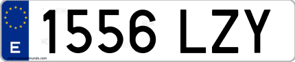 Ejemplo de matrícula de coche ordinaria 1556 LZY
