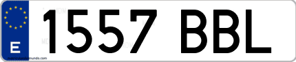 Ejemplo de matrícula de coche ordinaria 1557 BBL