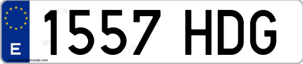 Ejemplo de matrícula de coche ordinaria 1557 HDG