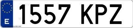 Ejemplo de matrícula española 1557 KPZ