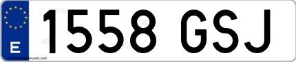 Ejemplo de matrícula española 1558 GSJ