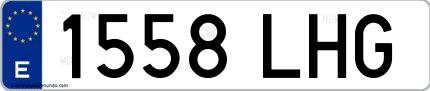 Ejemplo de matrícula española 1558 LHG