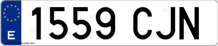 Ejemplo de matrícula de coche ordinaria 1559 CJN