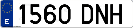 Ejemplo de matrícula de coche ordinaria 1560 DNH