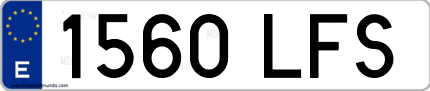 Ejemplo de matrícula de coche ordinaria 1560 LFS