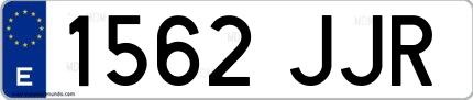 Ejemplo de matrícula española 1562 JJR