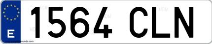 Ejemplo de matrícula española 1564 CLN
