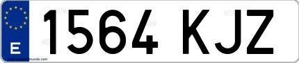 Ejemplo de matrícula española 1564 KJZ