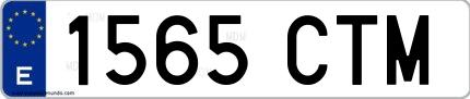Ejemplo de matrícula española 1565 CTM