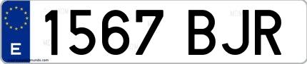 Ejemplo de matrícula española 1567 BJR