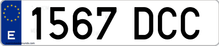 Ejemplo de matrícula de coche ordinaria 1567 DCC