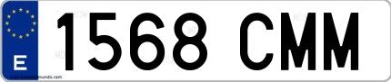 Ejemplo de matrícula española 1568 CMM