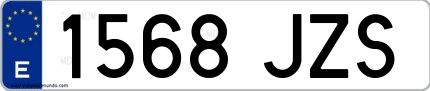 Ejemplo de matrícula española 1568 JZS