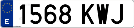 Ejemplo de matrícula de coche ordinaria 1568 KWJ
