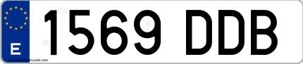 Ejemplo de matrícula española 1569 DDB