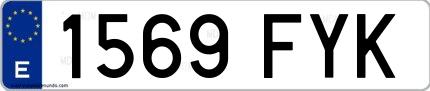Ejemplo de matrícula española 1569 FYK