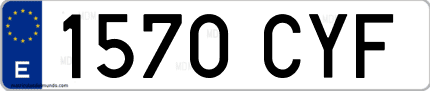 Ejemplo de matrícula de coche ordinaria 1570 CYF