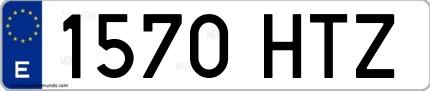 Ejemplo de matrícula española 1570 HTZ