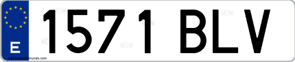 Ejemplo de matrícula de coche ordinaria 1571 BLV