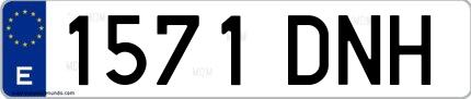 Ejemplo de matrícula española 1571 DNH