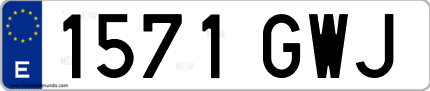 Ejemplo de matrícula de coche ordinaria 1571 GWJ