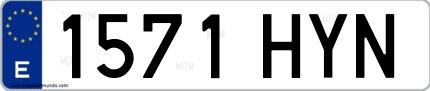 Ejemplo de matrícula española 1571 HYN