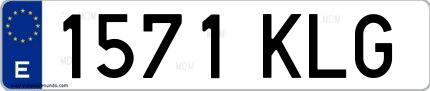 Ejemplo de matrícula española 1571 KLG