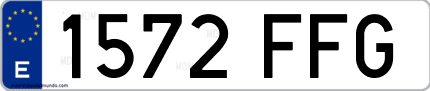 Ejemplo de matrícula de coche ordinaria 1572 FFG