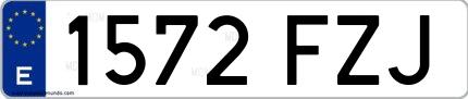 Ejemplo de matrícula española 1572 FZJ