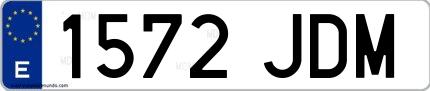 Ejemplo de matrícula española 1572 JDM