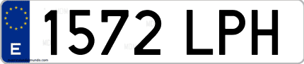 Ejemplo de matrícula de coche ordinaria 1572 LPH
