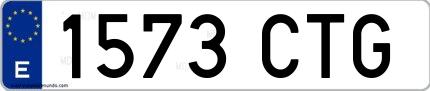 Ejemplo de matrícula española 1573 CTG