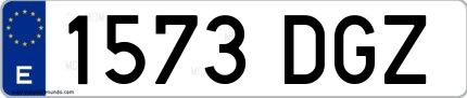Ejemplo de matrícula española 1573 DGZ