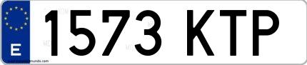 Ejemplo de matrícula española 1573 KTP