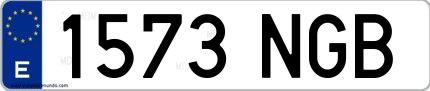 Ejemplo de matrícula española 1573 NGB