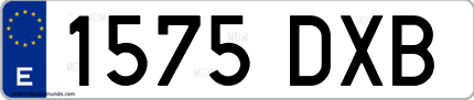 Ejemplo de matrícula de coche ordinaria 1575 DXB